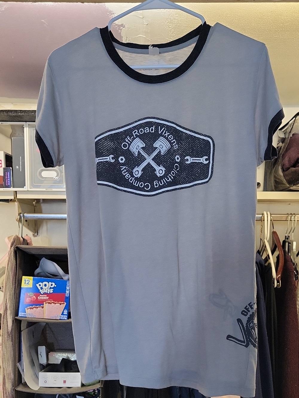 Off Road Vixens Ringer Fitted Tee Womens Size XL